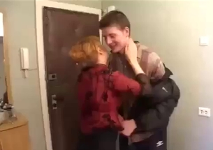 Mom sucks her son dick on the knees